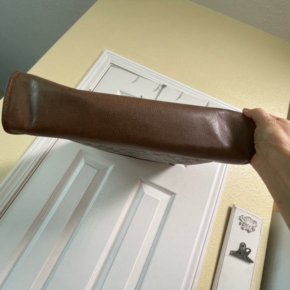 Authentic Gucci Tote Bag Sherry Line Brown PVC with Leather trim and handles - Picture 8 of 16